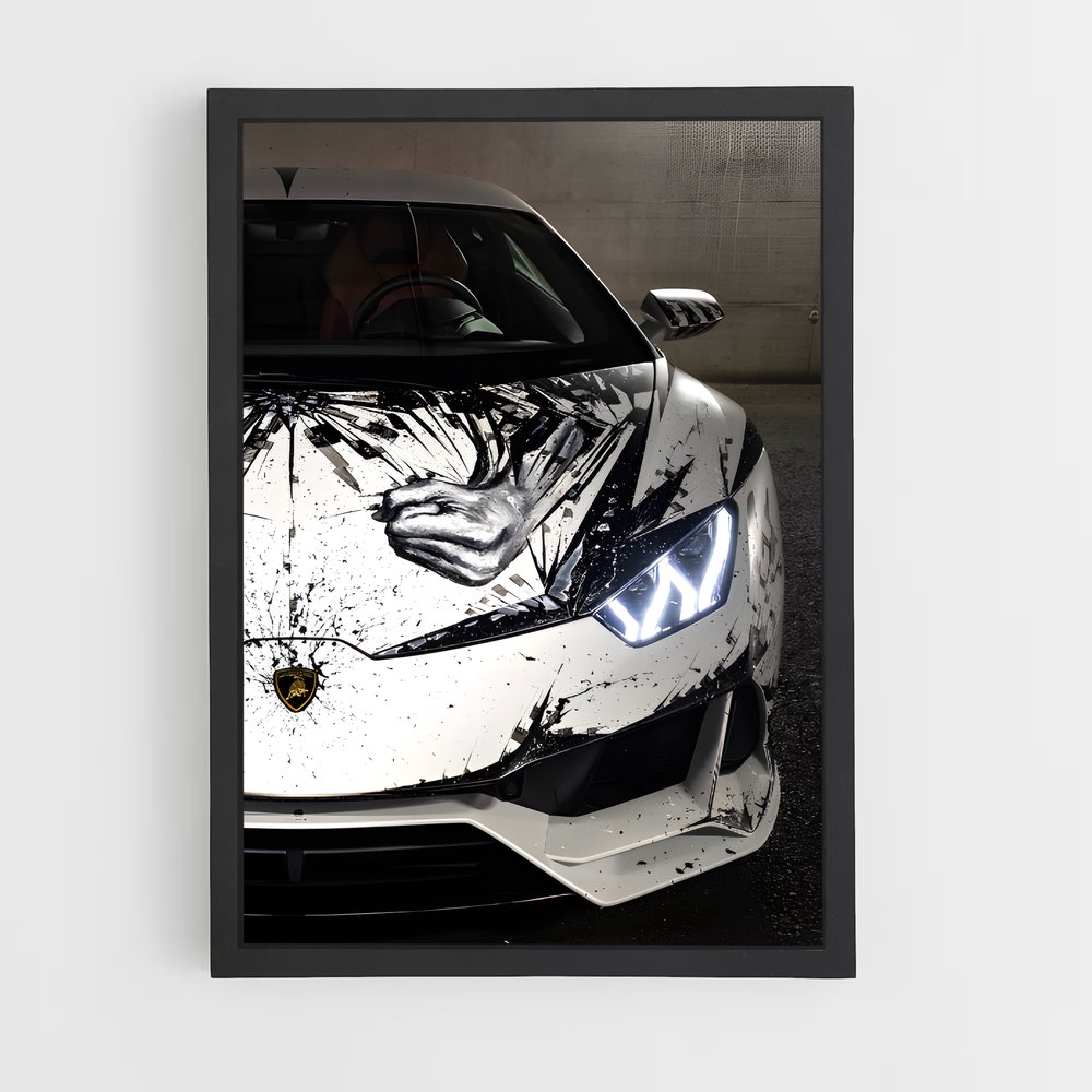 Poster Huracan Noir et Blanc – affiche Lamborghini (vue 2)